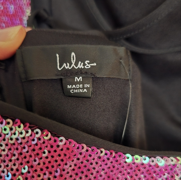 Lulu's Glam Diva Iridescent Hot Pink Sequin Lace-Up Maxi Dress - Picture 7 of 9